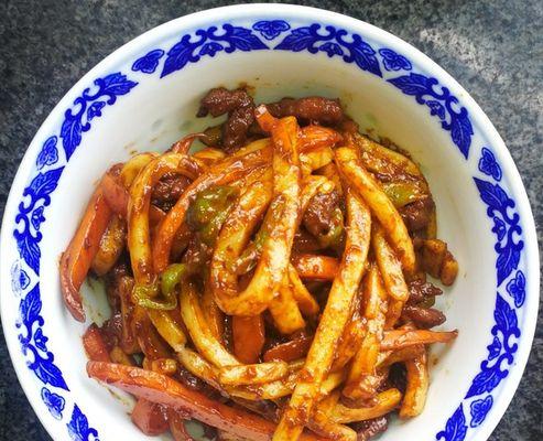 素食美食｜素炒饵丝的做法（简单易学，清爽美味，健康素食）